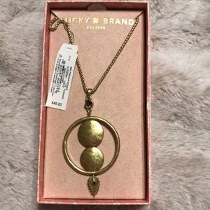 Lucky brand long chain, gold, necklace with box